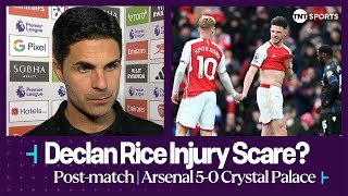 "HAMMY" 😩 - Mikel Arteta gives worrying Declan Rice injury update after Arsenal 5-0 Crystal Palace 😕