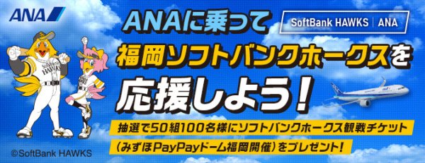 ANAに乗って福岡ソフトバンクホークスを応援しよう！ | 福岡ソフトバンクホークス