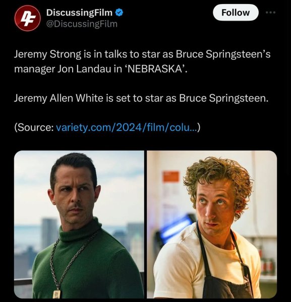 #NEWS Jeremy Strong could be joining Jeremy Allen White i...