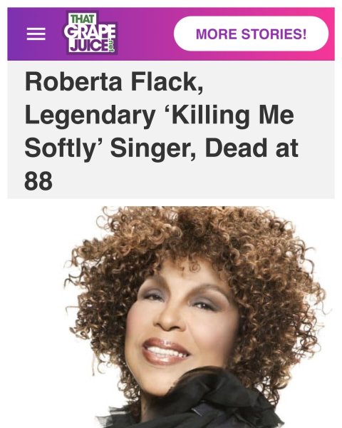 #Breaking: Legend #RobertaFlack, notable for hits such as...