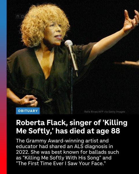 Singer Roberta Flack, who broke through as one of the mos...