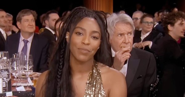 Harrison Ford interrupts ’Shrinking’ co-star Jessica Williams’ speech by eating a chip