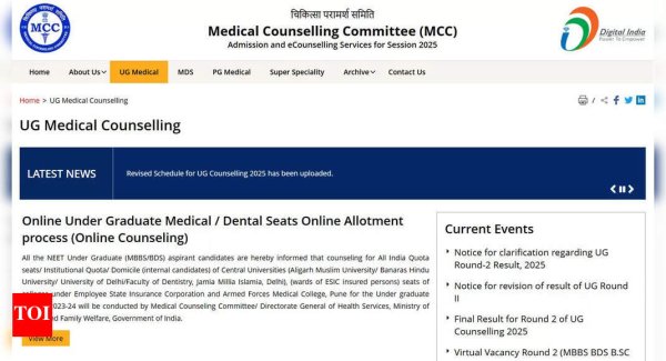 NEET UG 2025 Round 3 registration begins on September 29 at mcc.nic.in; check schedule here - The Times of India
