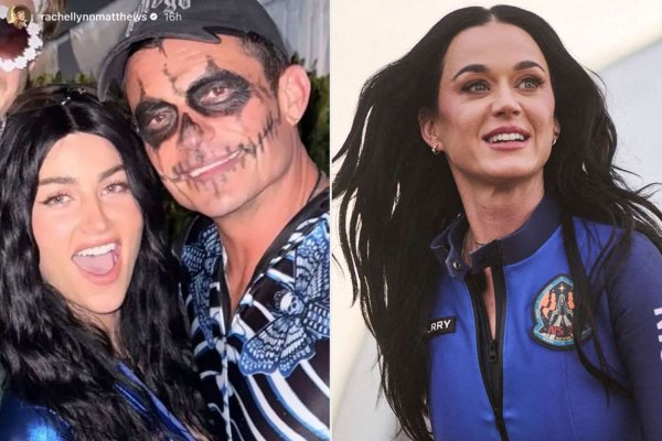 Orlando Bloom Poses with Actress Rachel Lynn Matthews Dressed as His Ex Katy Perry for Halloween