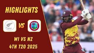 West Indies vs New Zealand 4th T20 2025 Highlights | WI vs NZ