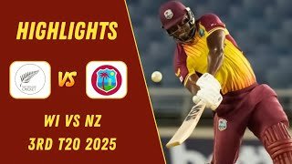 West Indies vs New Zealand 3rd T20 2025 Full Highlights | WI vs NZ