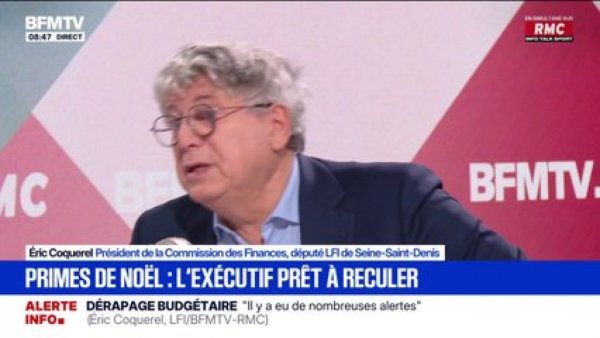 "Cette politique vise &agrave; faire en sorte que le pouvoir d'achat des Fran&ccedil;ais baisse":  Eric Coquerel r&eacute;agit aux primes de No&euml;l, un temps envisag&eacute;es d'&ecirc;tre supprim&eacute;es pour les foyers sans enfants : Actualit&eacut